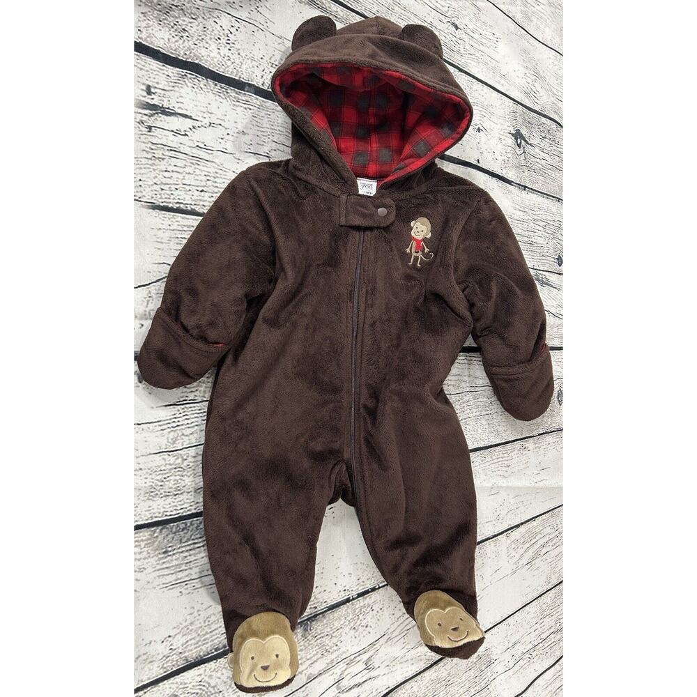 Just One You Carters Body Suit One Piece Size 3M Monkey Logo Ears Warm